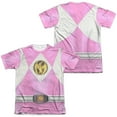thumbnail image 3 of Mighty Morphin Power Rangers Pink Ranger Emblem (Front Back Print) Mens Shirt, 3 of 4