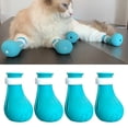 thumbnail image 5 of Uds. Cubierta para pies de gato, silicona multifuncional, previene arañazos, cubiertas ajustables para pies de gato, cubiertas para garras para el cuidado del gato, baño, azul, 5 of 5