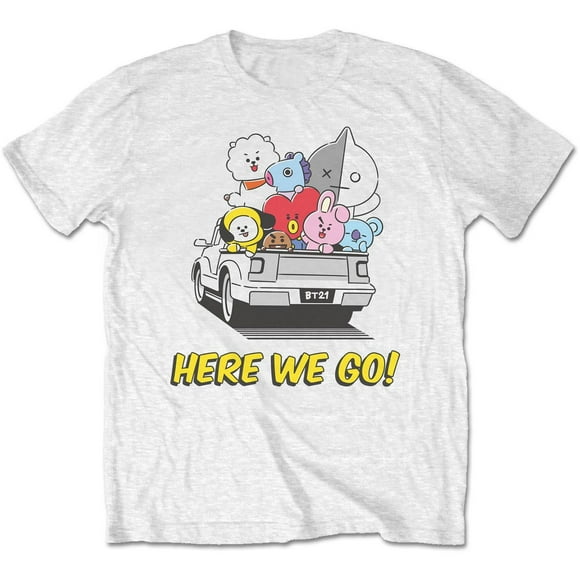BT21 T-Shirt en Coton pour Adulte « Here We Go »