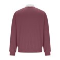 thumbnail image 6 of cocolona Mens Quarter Zip Pullover Tops Long Sleeve Turndown Collar Color Block Shirts Fall Fashion Casual Loose Textured Sweatshirt, 6 of 7