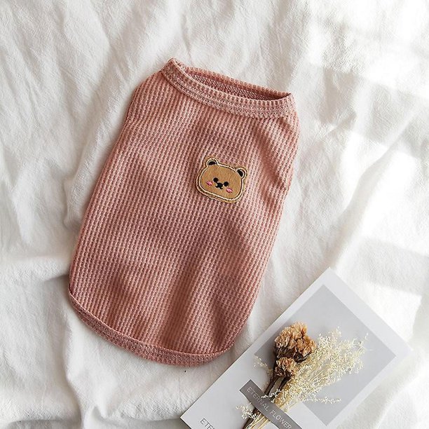 style4 Chaleco de oso, ropa para perros y gatos, camiseta lisa, ropa para perros, chaleco fino pequeño a la moda para Chihuahua, chaleco transpirable de verano para mascotas Pug Y