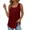 thumbnail image 1 of Camisetas Sin Mangas para Mujer, Conjuntos de Verano 2025, Camisas Casuales de Cuello Cuadrado, Blusas Burdeos L, 1 of 5