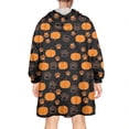 thumbnail image 2 of Wearable Oversized Blanket,Halloween Pumpkin Paw Pattern Wearable Blanket Hoodie for Adults,Cozy Hooded Blankets with Super Pockets,Super Warm Fuzzy Pullover for Women & Men, 2 of 6