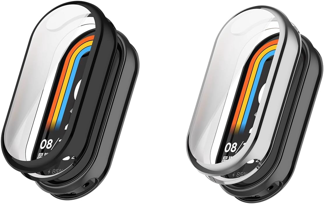 Screen Protector Case Accessory Compatible with Xiaomi Mi Band 9 Smart Bracelet, Soft TPU Slim Full Coverage Protective Cases Cover for Xiaomi Mi Band 9 Smart Watch