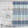 thumbnail image 4 of Boho Blue Aqua Waterproof Fabric Shower Curtain,Geometric Stripes Tribal Bohemia Retro Waterproof Fabric Shower Curtain for Bathroom Curtains Bathtubs Shower Curtains with 12 Hooks Extra Long 72x96, 4 of 8