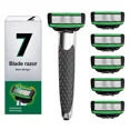 thumbnail image 2 of Er na 7-Layer Shaver Blade Manual Razor with Replaceable Blades No Skin Damage Blades Shaver Resistant Water Wash Shaver, 2 of 19