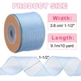 thumbnail image 2 of Cinta de Organza con Alambre Uxcell, Cinta de Organza Metálica Azul Oscuro de 1-1/2 Pulgadas x 10 Yardas, Tela Sedosa Transparente para Manualidades de Regalo, Decoraciones de Bodas y Fiestas en Casa, 2 of 7