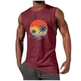 thumbnail image 2 of BRGZLK Summer Tank Top for Men Trendy Palm Tree Sleeveless Athletic Shirt Vacation Beach Muscle Patriotic Sport Round Neck Tank Top,Birthday Gift Wine M, 2 of 5