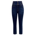 thumbnail image 6 of Women's High Waist Stretch 3-Button Skinny Colombian Jeans for Lifting, 6 of 6