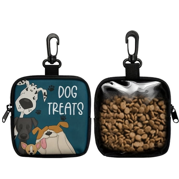 Paw Print Dog Treat Pouch Small Training Bag Portable Dog Treat Bag with Clasp & Zipper, Puppy Treat Pouch, Closure Compact Pet Treat Pouch for Training, Walking, and Outdoor , 1pcs
