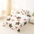 thumbnail image 5 of Manfei Cute Leopard Stars Print Twin Sheets,Cartoon Red Bows Bedding,3-Piece,1 Flat Sheet,1 Fitted Sheet and 1 Pillowcase, 5 of 6