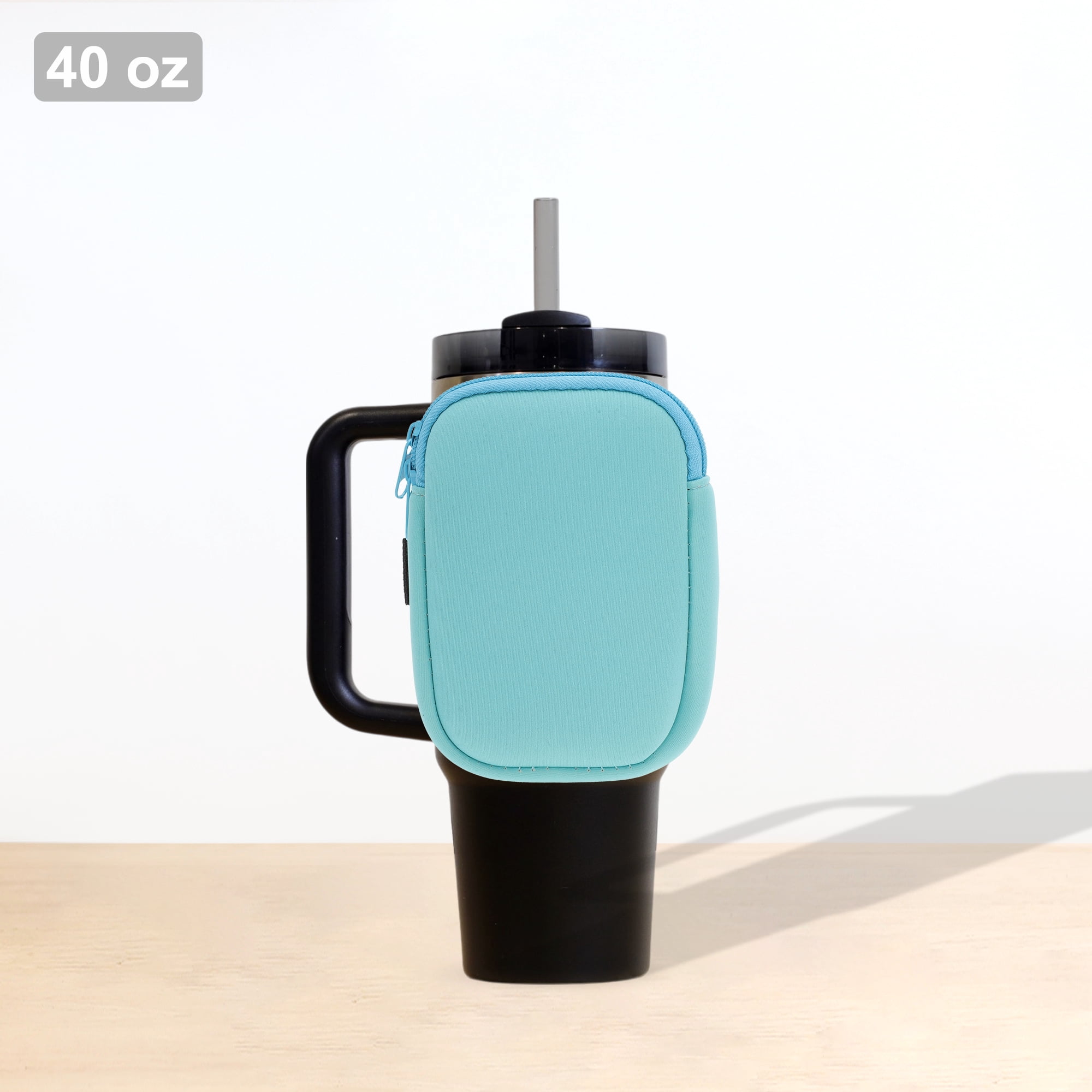 Unique Bargains 1Pc Durable Water Bottle Pouch with Single Pocket Light Blue