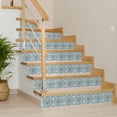 thumbnail image 6 of Mi Alma Blue Rustic Floral Peel & Stick Tiles - Vinyl Backsplash 8x8, 6 of 10