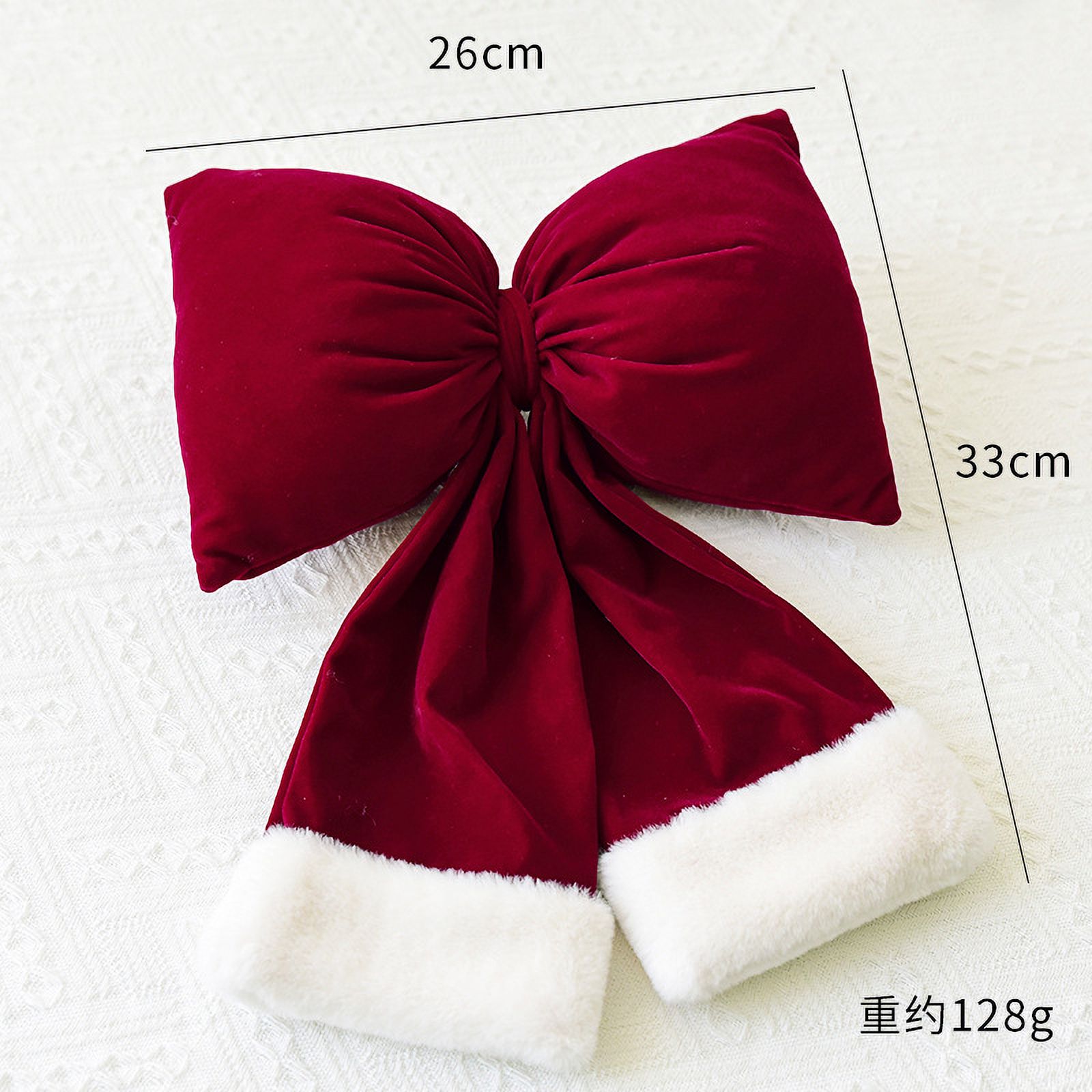 Dalrosia 6PCS Christmas Wine Red Bow Velvet Christmas Swag Bow Xmas Tree Hanging Decorations Christmas Bows Ornaments for Home Outdoor Indoor Party Fence Fireplace Stairs