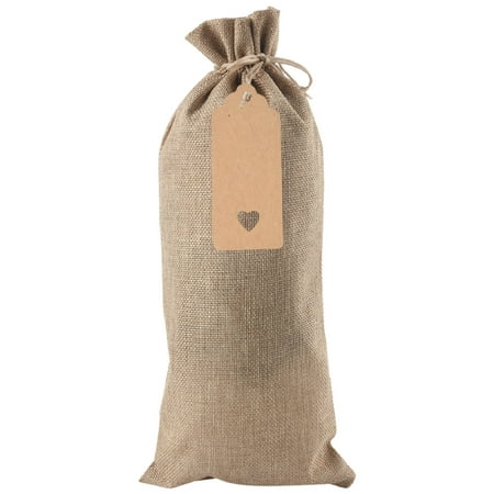 

12 Pieces Burlap Wine Bags Jute Wine Bottle Bags with Drawstrings Reusable Wine Gift Bags with Tags for Party Blind Tasting Birthday Wedding Travel Housewarming