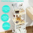 thumbnail image 6 of Makeup Organizer Storage Cart - Floor Skincare Make Up Storage with 4 Drawers, Rolling Makeup Cart Vanity Organizer Cosmetics Display Cases Holder for Skin Care Perfume Nail Polish, 6 of 10