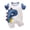 Blue, variant on Weebloom Baby Boy Girl Pajamas 3D Dinosaur Print Jumpsuits Playsuit Sleepwear Loungewear Pjs Sleepers Romper Onesie Blue 0-3 Months