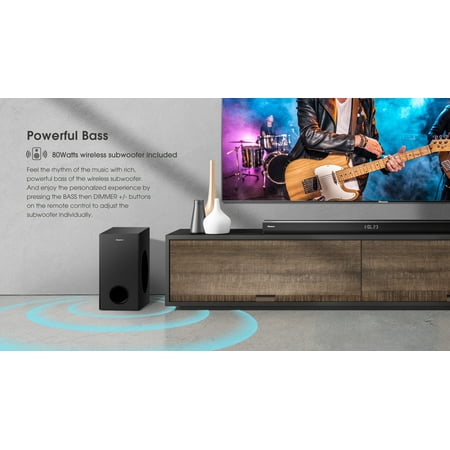 Hisense - 2.1-Channel Soundbar with Wireless Subwoofer - Black