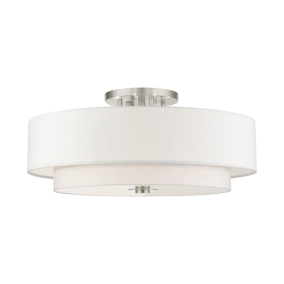 Livex Lighting - Meridian - 6 Light Semi-Flush Mount in Modern Style - 30 Inches