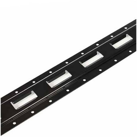 

Two 4-ft E Track Tie-Down Rail Black Powder Coated Steel ETrack TieDowns Vertical E-Tracks Bolt-On Tie Down Rails for Cargo on Pickups Trucks Trailers Vans
