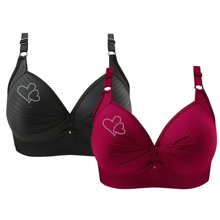 Xdegoge Save for Later List 2 Pack Supportive Bras for Women Push Up No Wire Bras High Impact Full Coverage Bras Adjustable Strap Everyday Bras Workout Running Sports Bra Sales Today Clearance