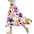 thumbnail image 2 of Nmnitkp Skirts for Women Casual Floral Prints Women's Pleated Skirt Chiffon Elastic Waist A-Line Midi Length Skirt Fashionable Trends Maxi Skirt, 2 of 7