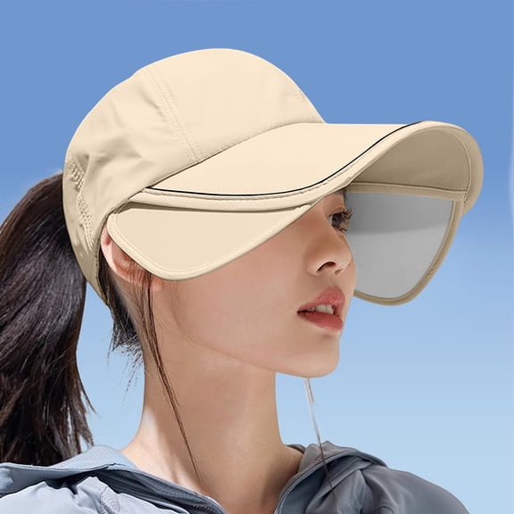 VLOOCKLW Sun Hats for Women Protection Sports ,Sunblock Hat with Ponytail Hole, Wide Brim UV Visor Hat
