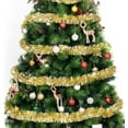 thumbnail image 3 of SANNO 26.2ft Christmas Tinsel Garland, Classic Thick Colorful Reflections Shiny Sparkly Soft Party Hanging Tinsel Ornaments Ceiling Christmas Tree Decorations, 4 inch Wide - Gold, 3 of 5