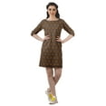 thumbnail image 2 of Moomaya Robes Mini Femmes Coton Slub Robes d'Été Manches 3/4 Robe Droite, 2 of 4