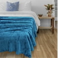 thumbnail image 2 of PAVILIA Turquoise Blue Throw Blanket for Couch, Twin Bed, Soft Fleece Throws for Sofa Chair, Fuzzy Waffle Textured Blanket, Cozy Warm Lightweight All Season Blanket Throw, 60x80, 2 of 9