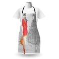 thumbnail image 3 of Fashion Apron, Urban Fashion Themed Image with Girl in Colorful Clothes and Historical Street View, Unisex Kitchen Bib with Adjustable Neck for Cooking Gardening, Adult Size, Multicolor, by Ambesonne, 3 of 4