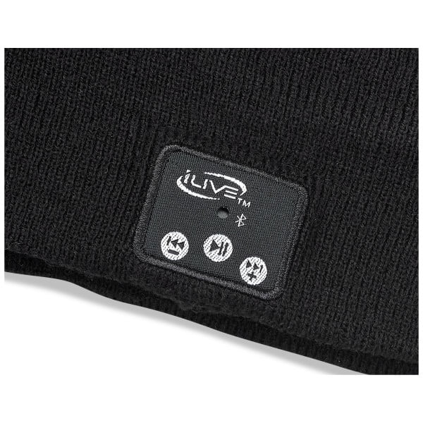 iLive Wireless Bluetooth Beanie with Earbud Speakers and Microphone, IAKB45B, Black