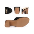 thumbnail image 2 of BLISSFUL STEP Open Toe Platform Block Heel Slides Sandals for Women Black 8, 2 of 7