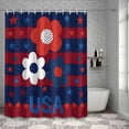 thumbnail image 6 of Bathroom Shower Curtain Independence Day Flower Star Stripe Waterproof Shower Curtains with Hooks, USA Blue Red White Bath Curtains Bathtub Curtain Home Decor 60x72in, 6 of 9