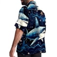 thumbnail image 3 of Starry Shark Men's Short Sleeve Poplin Beach Shirts, Casual Printed Button Down Summer Hawaiian Shirt - Unisex, 3 of 6