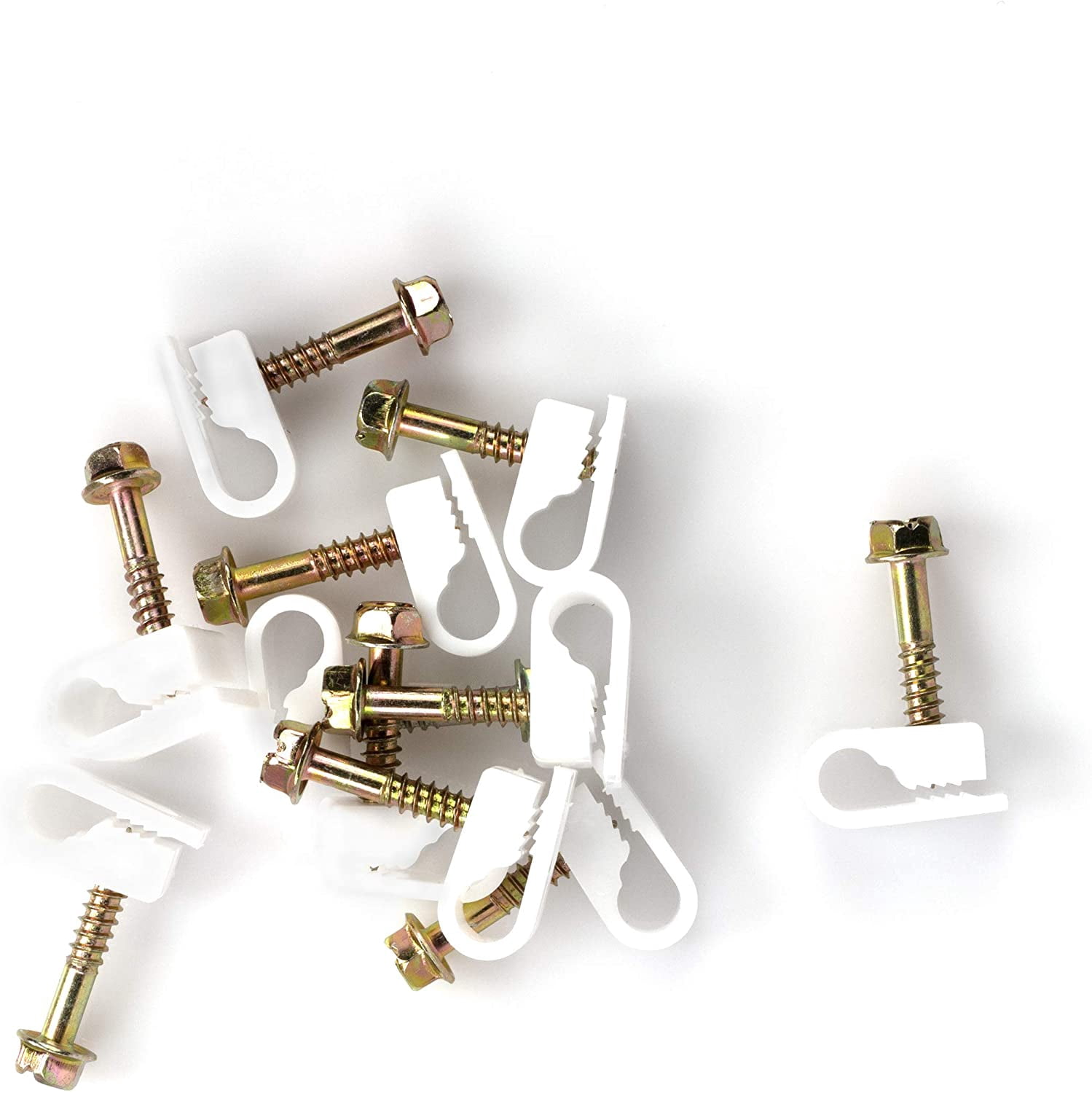 THE CIMPLE CO - (100) Ribbed Conical Anchors and (100) White Screw Clips, Drywall, Masonry