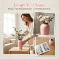 thumbnail image 5 of Unique Bargains Ceramic Ribbed Textured Flower Vase Pink 3.1" x 3.1" x 6.1", 5 of 5