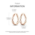 thumbnail image 2 of MULA Original Rose Color 925 Sterling Silver Weave Hoop Earrings, Sparkling AAA Cubic Zirconia, Anniversary Birthday Gifts for Her, 2 of 7