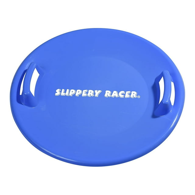 Slippery Racer Downhill Pro Adults and Kids Saucer Disc Snow Sled, Blue
