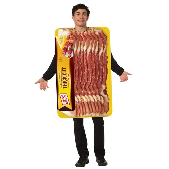 Oscar Mayer Packaged Thick Cut Bacon Halloween Costume, Unisex, Adult One Size, 1703
