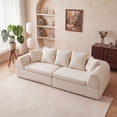 thumbnail image 4 of Leumius 104'' Cloud Sofa Couch with Deep Seat,Boneless Couch with Memory Foam for Living Room,No Assembly Required,White, 4 of 12