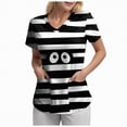 thumbnail image 4 of Godom Womens Halloween V Neck Shirt Funny Pumpkin Printed T Shirt Graphic Tee Fall Tops, 4 of 6