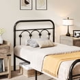 thumbnail image 4 of DEXTRUS Industrial Twin Platform Metal Bed Frame with Headboard & Soundproof Cotton, 4 of 9