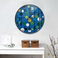 thumbnail image 2 of Yayeee Wall Clock Battery Operated 11.9" Silent Non-Ticking for Living Room, Blue Abstract, 2 of 8