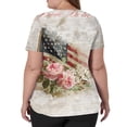 thumbnail image 4 of 4th of July Scrub Tops Women Casual V Neck American Flag Print Scrub Shirts Short Sleeve Independence Day Patriotic Scrubs Nursing Workwear Medical Nurse Uniform with Pockets Light Gray 4XL, 4 of 5