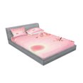 thumbnail image 2 of Ambesonne Landscape Fitted Sheet & Pillow Sham Set, Nature Blossom Tree, Queen, Pink Yellow, 2 of 2