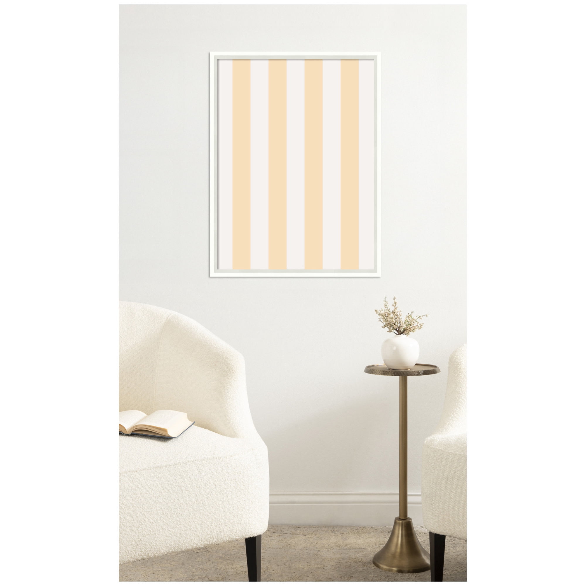 Kate and Laurel Framed Fabric Pinboard 19 x 25,  Printed Linen Modern Bulletin Board for Use as a Vision Board or Wall Organization, Lucie White Frame