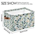 thumbnail image 4 of Yayeee Canvas Storage Basket with Handles for Shelves Fabric Bins Closet Organizer, Darker Leafy Pattern, 4 of 8