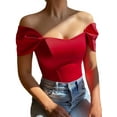 thumbnail image 3 of Yunliwuli Women's Vest Tops, Off Shoulder Slim Fit Solid Color Tube Top Sexy Summer Clothing for Ladies, 3 of 10