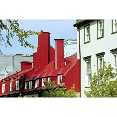 Canvas Print Canada Quebec Red Roofs Houses Old Stretched Canvas Print Canada Quebec Red Roofs Houses Old Stretched 10 X 14